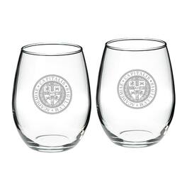 Jardine - Capital University Crusaders Logo 21oz. 2-Piece Stemless Wine Glass Set - Multicolor