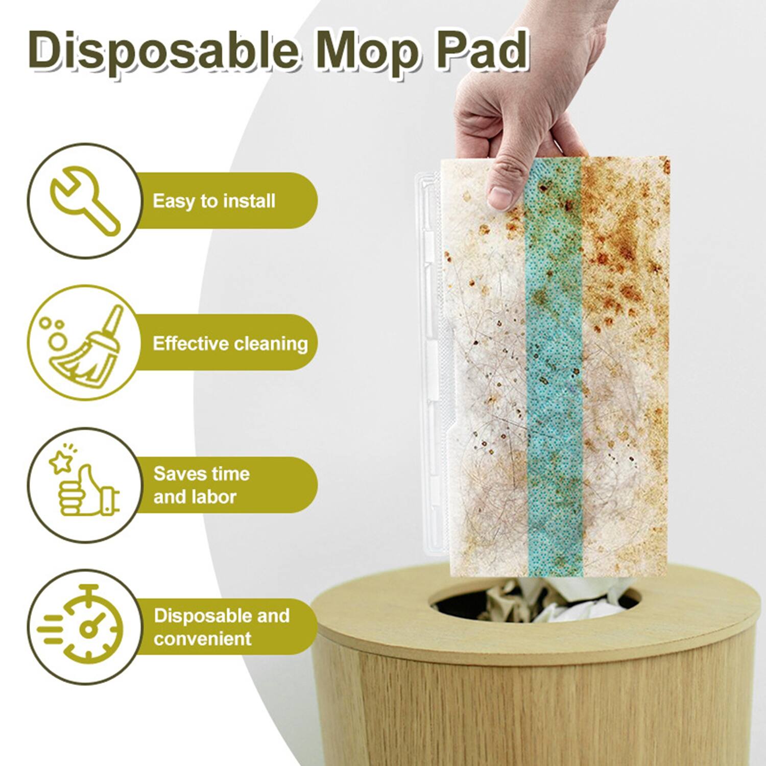 Disposable Mop Pad

- Easy to install
- Effective cleaning
- Saves time and labor
- Disposable and convenient