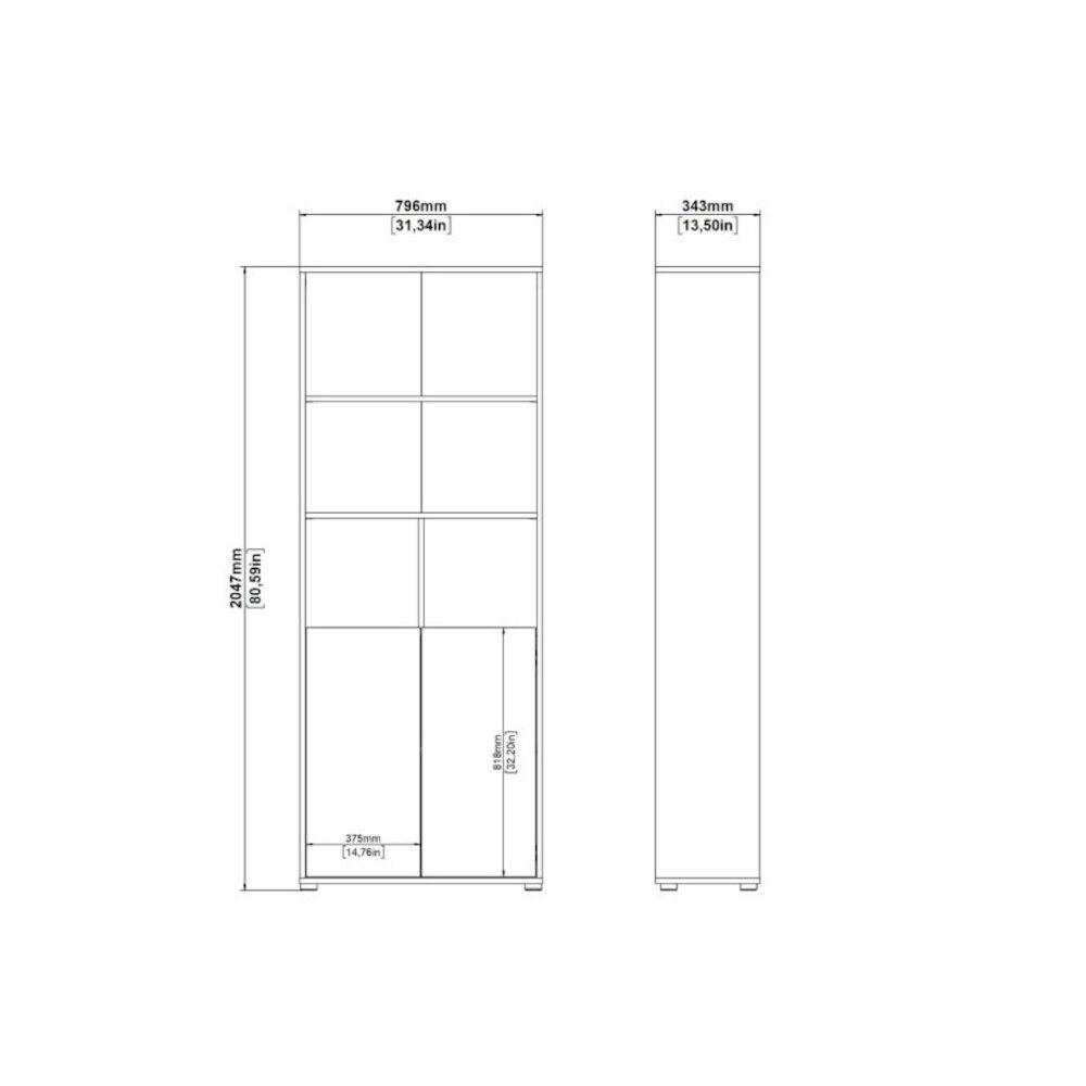796mm (31.34in)  
343mm (13.50in)  
2047mm (80.59in)  
18mm (0.71in)  
375mm (14.76in)