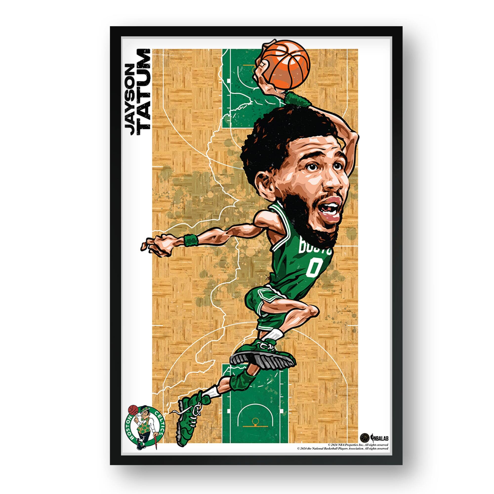 Jayson Tatum Boston Celtics Framed 27" x 39" Player Caricature Art