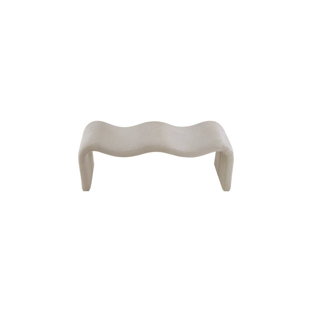 Alt View 4. Meridian Furniture - Willow Beige Corduroy Fabric Bench - Beige.