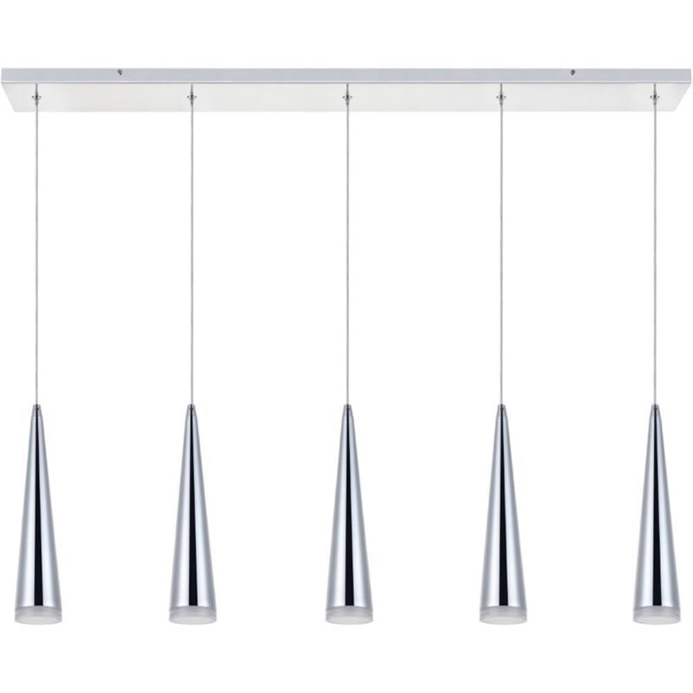 Alt View 3. Elegant Lighting - Fantasia 5 Light Chrome Led Pendant - Chrome.