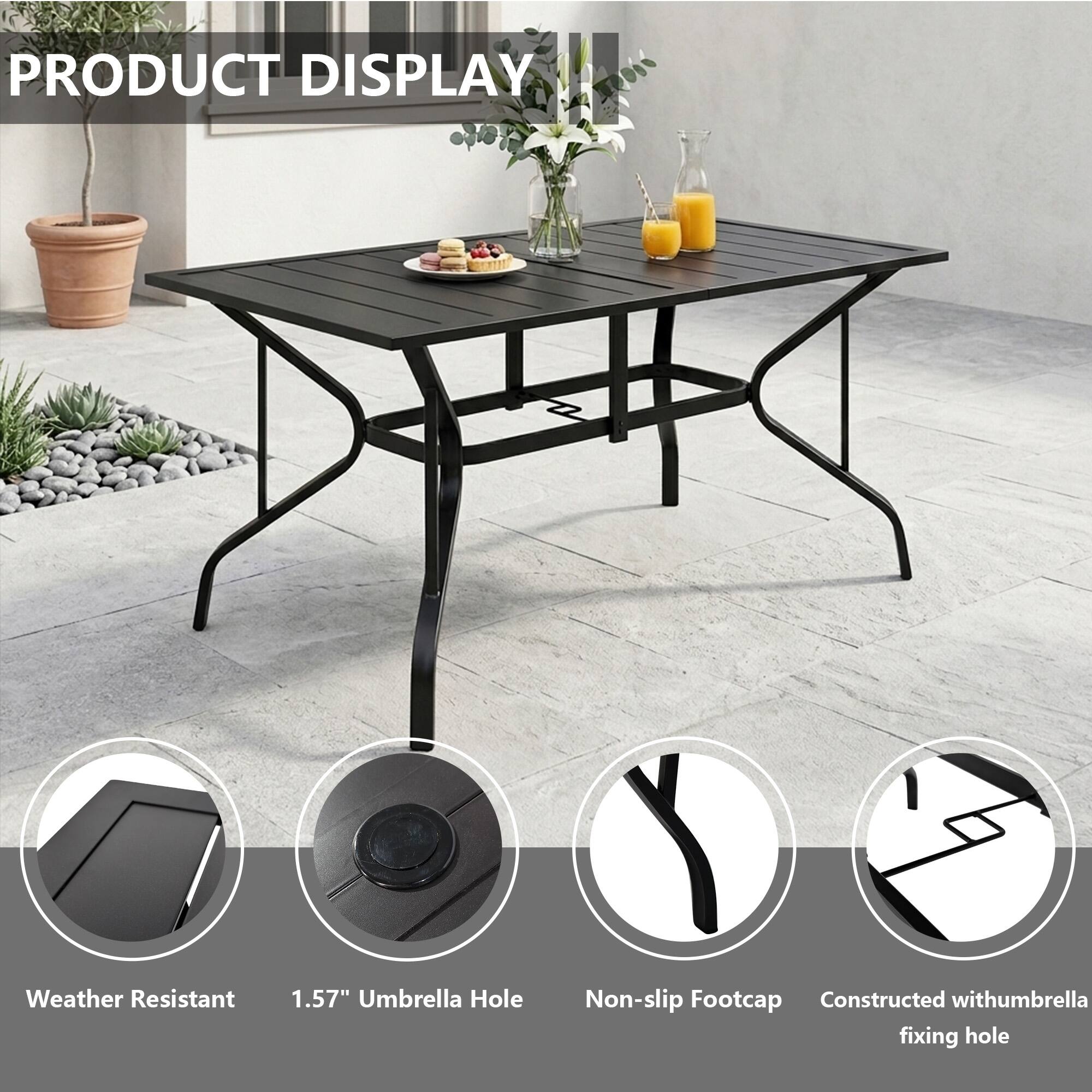PRODUCT DISPLAY  
Weather Resistant  
1.57" Umbrella Hole  
Non-slip Footcap  
Constructed with umbrella fixing hole