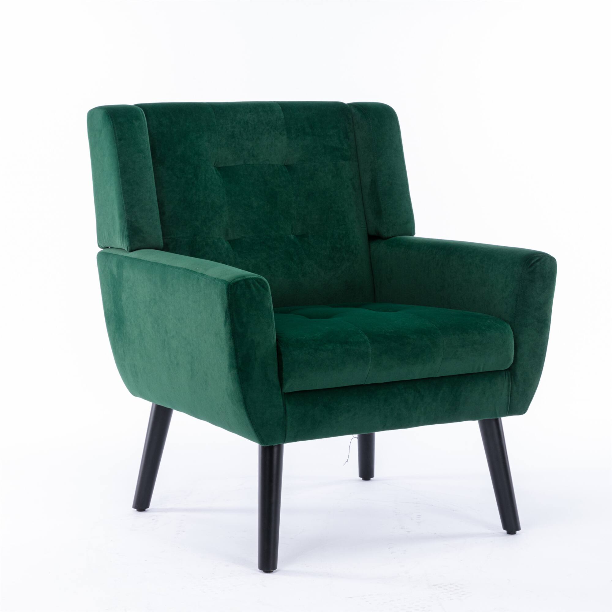 Alt View 6. GOODSILO - Luxury Velvet Upholstered Accent Chair with Ergonomic Design for Living Room and Bedroom Comfort - Retro Green.
