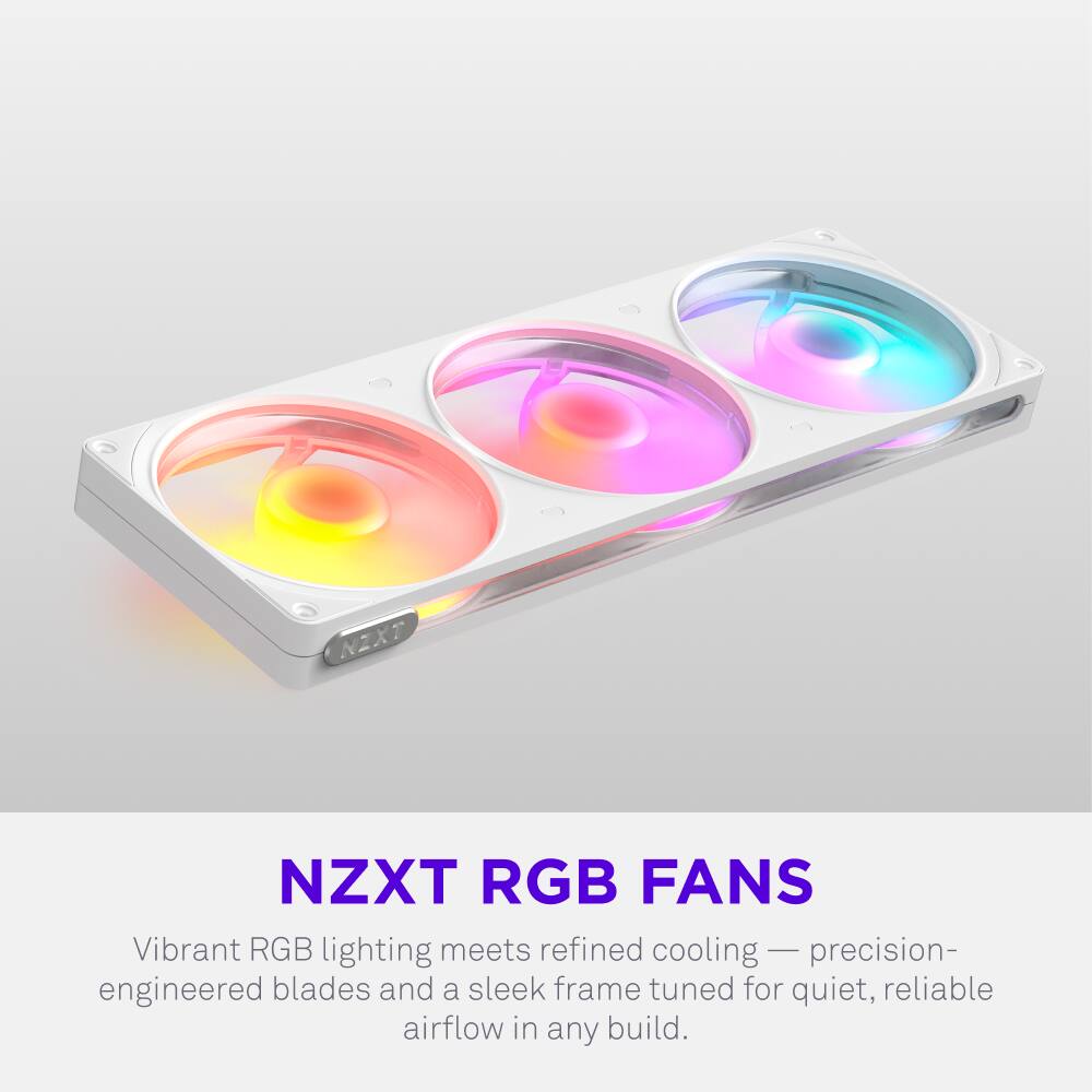 NZXT RGB FANS Vibrant RGB lighting meets refined cooling | precision-engineered blades and a sleek frame tuned for quiet, reliable airflow in any build.