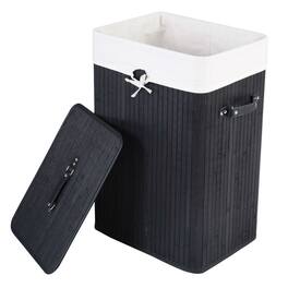 Hivvago - Bamboo Laundry Hamper with Removable Liner - Black
