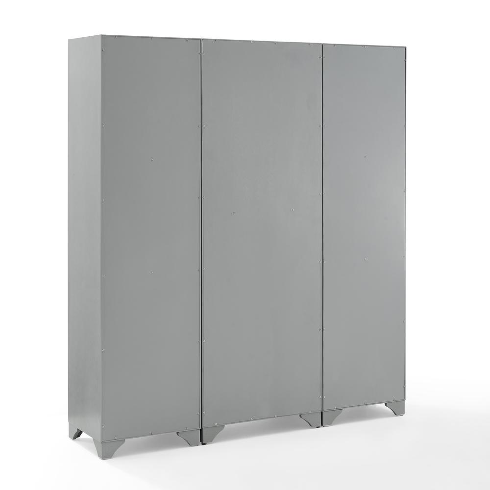 Alt View 4. Crosley Furniture - Tara 3-Piece Kitchen Storage Pantry Set - Pantry & 2 Linen Cabinets - Distressed Gray.