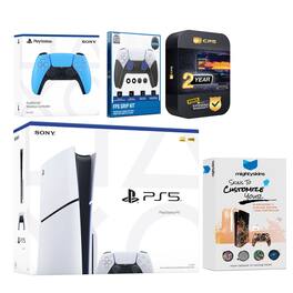 Playstation 5 Slim Disc with Extra Controller, FPS Grip Kit and MightySkins Decal Voucher + 2 Year - PlayStation 5