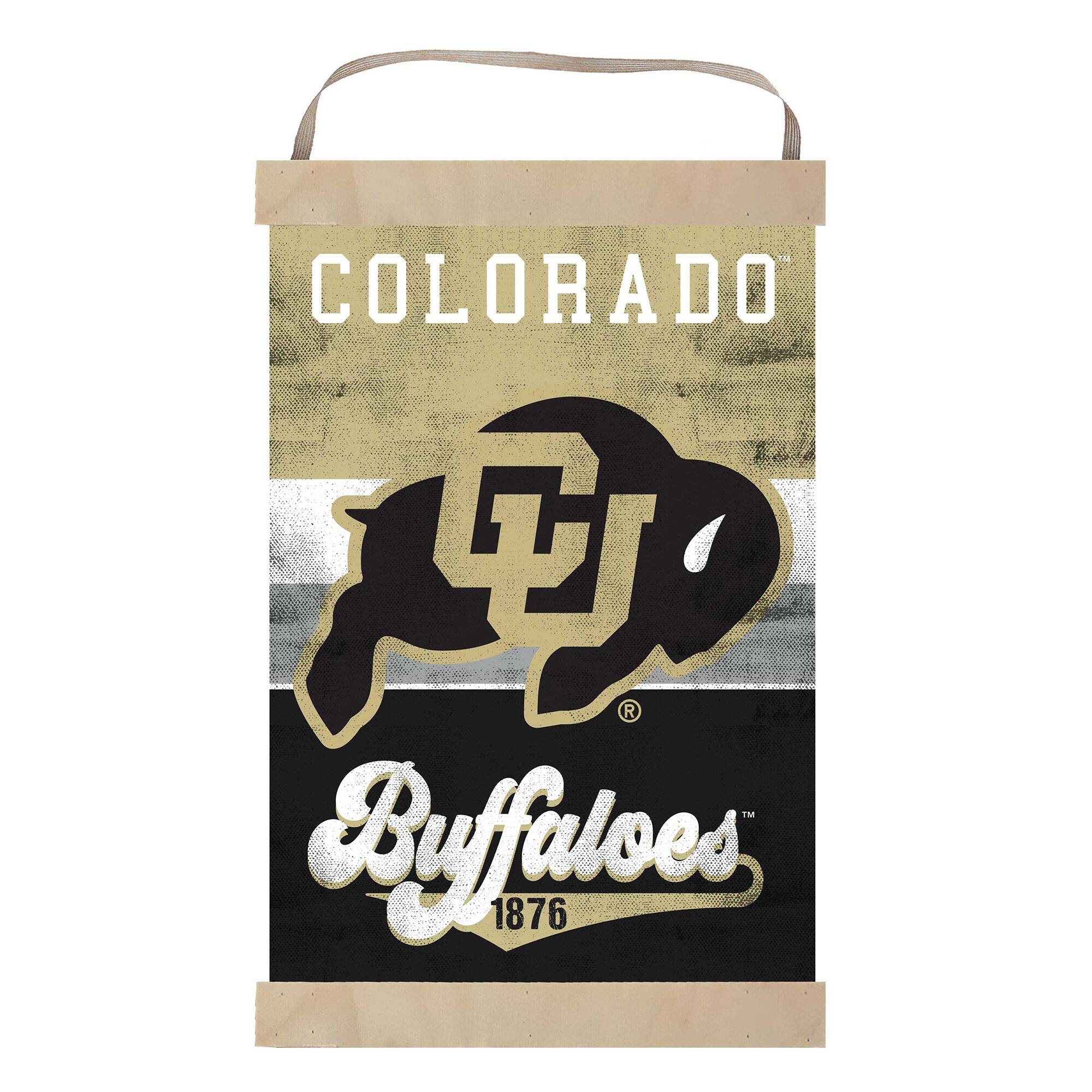 Jardine - Colorado Buffaloes Retro Logo Banner Sign - Black