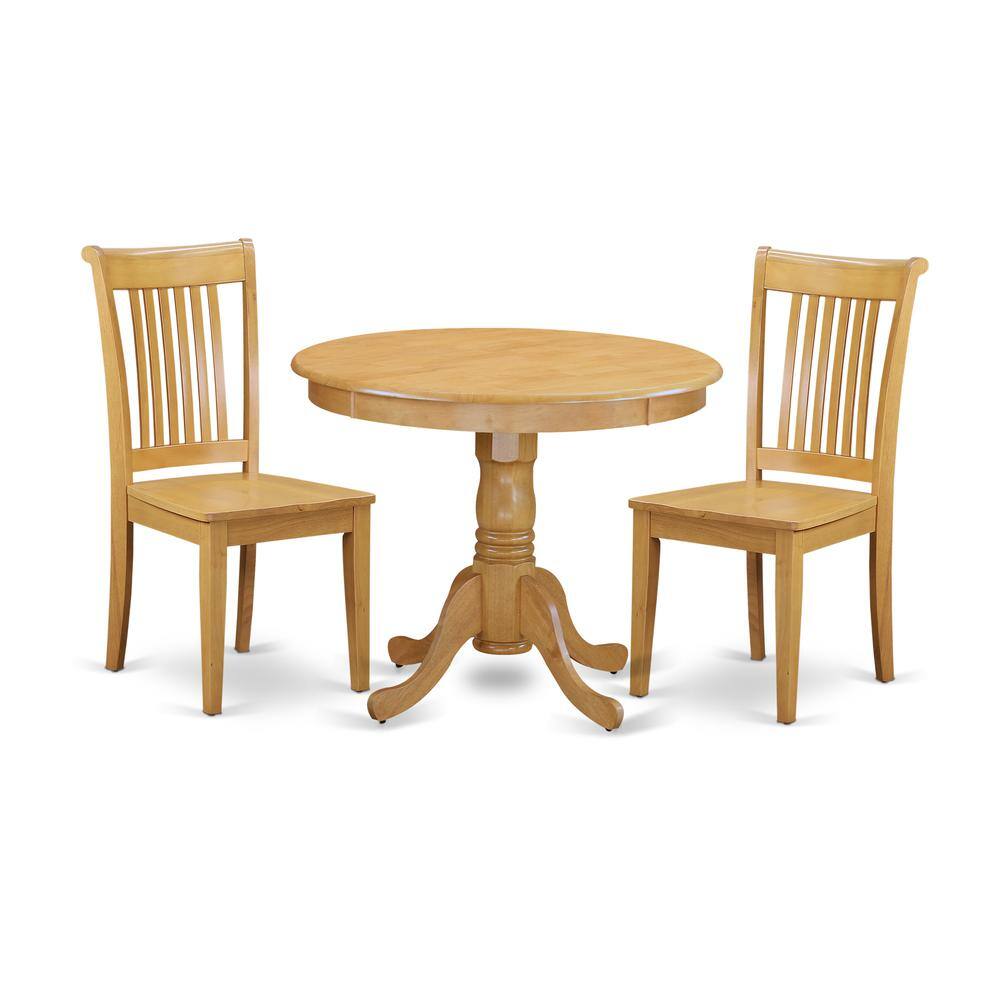 Back. East West Furniture - Dining Room Set Oak - Brown.