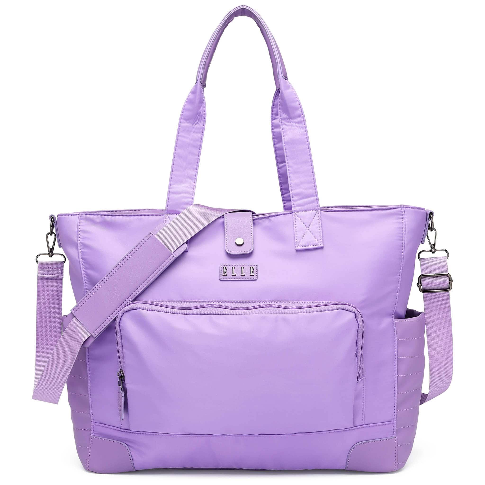 Elle - Voyage 25L Twill and Vegan Leather Weekender Duffel Bag - Lavender price history on PriceWatchPro
