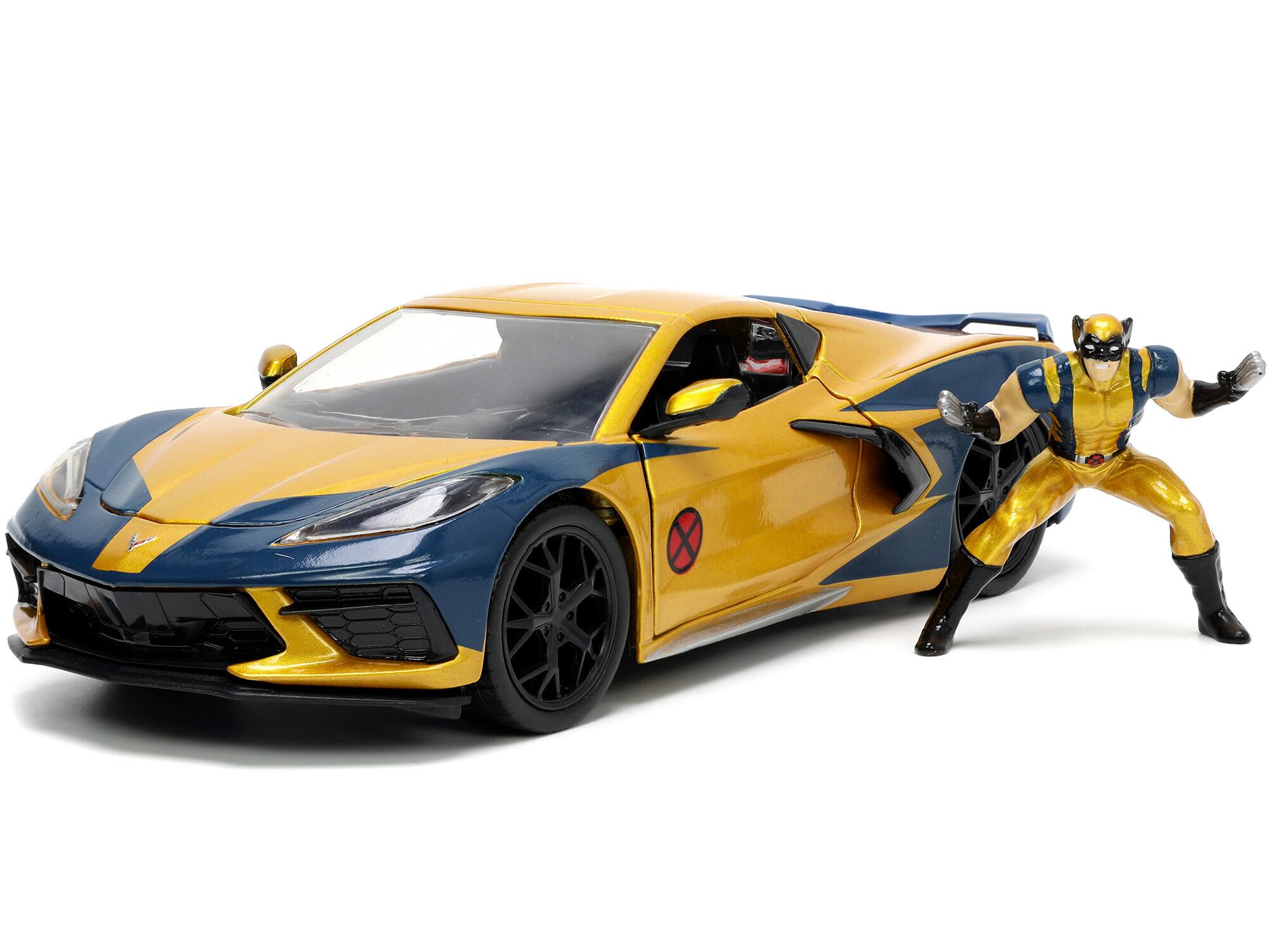 Alt View 5. Jada Toys - Marvel X-Men - Hollywood Rides - 2020 Corvette C8 Die-Cast Car & Wolverine Figure   - COLLECTIBLES - Multicolor.