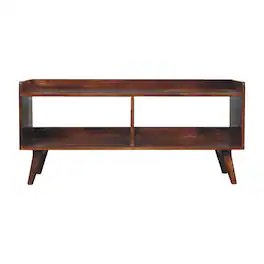 Artisan Furniture - Solid Wood Open-top Chestnut Media Unit, 2 Open Slots, Dark - Brown