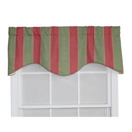 RLF Home - Parlor Stripe Cornice Window Treatment Valance Fits up to 48"W 3" Rod Pocket 50" x 17" - Watermelon