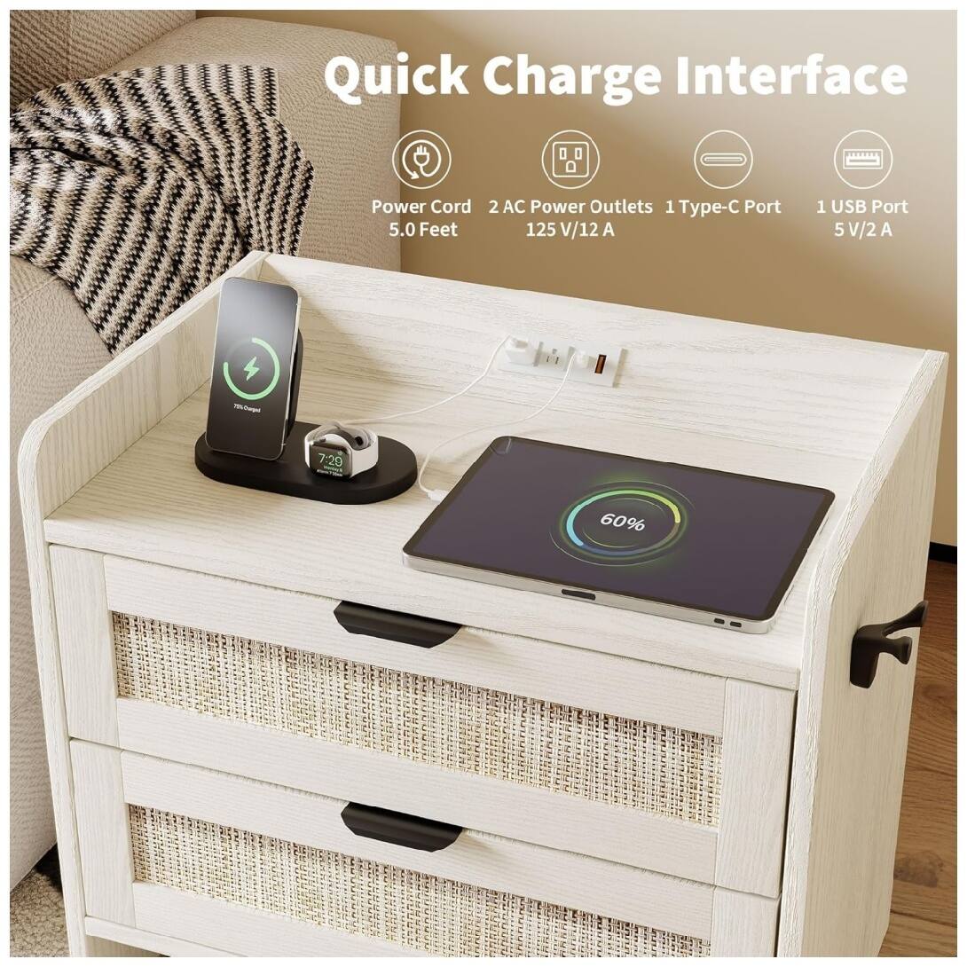 Quick Charge Interface

- Power Cord: 5.0 Feet
- 2 AC Power Outlets: 125 V/12 A
- 1 Type-C Port
- 1 USB Port: 5 V/2 A