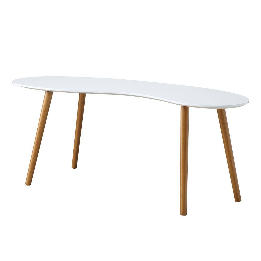 Convenience Concepts - Oslo Bean Shaped Coffee Table - White/Natural