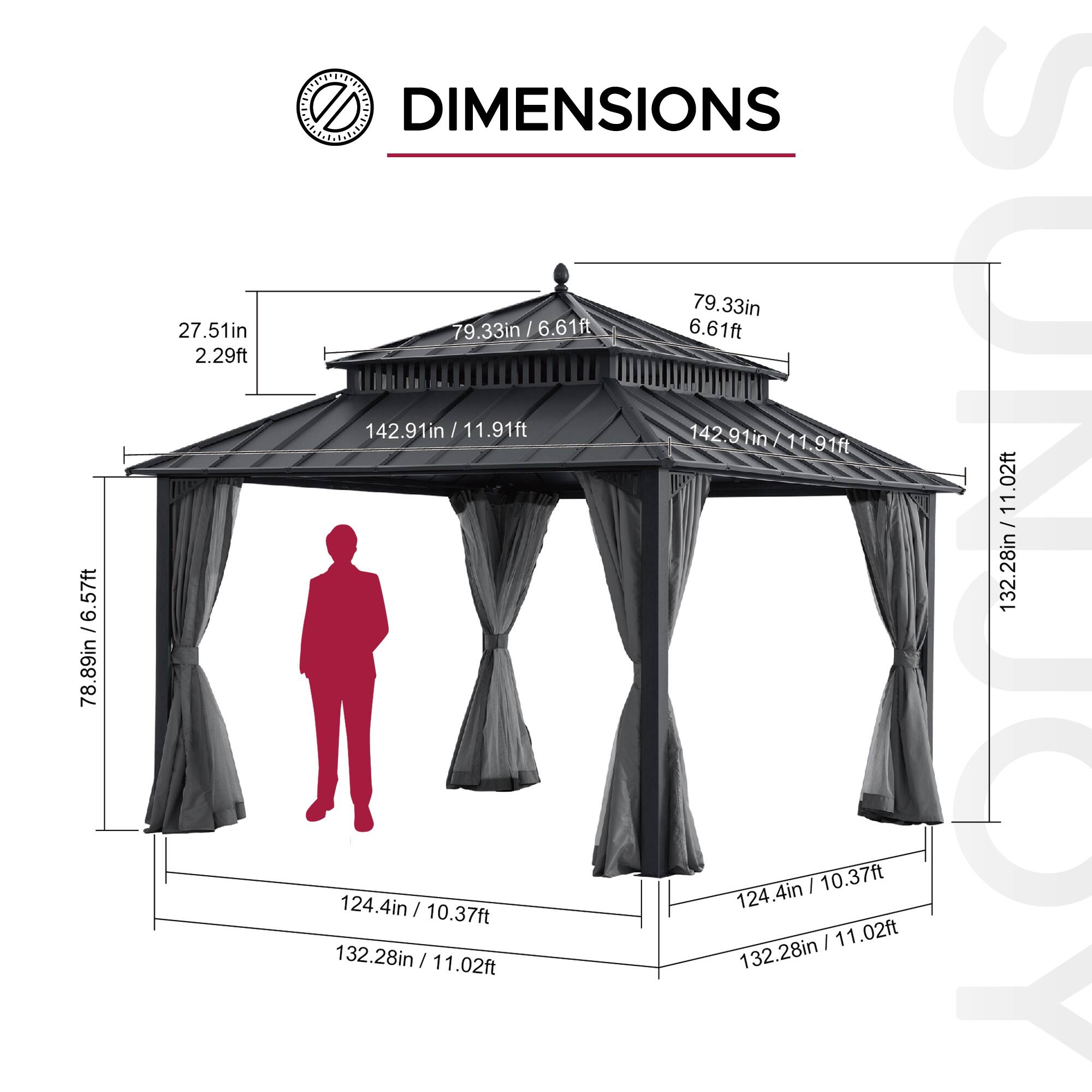 DIMENSIONS

- 78.89in / 6.57ft
- 27.51in / 2.29ft
- 79.33in / 6.61ft
- 142.91in / 11.91ft
- 124.4in / 10.37ft
- 132.28in / 11.02ft