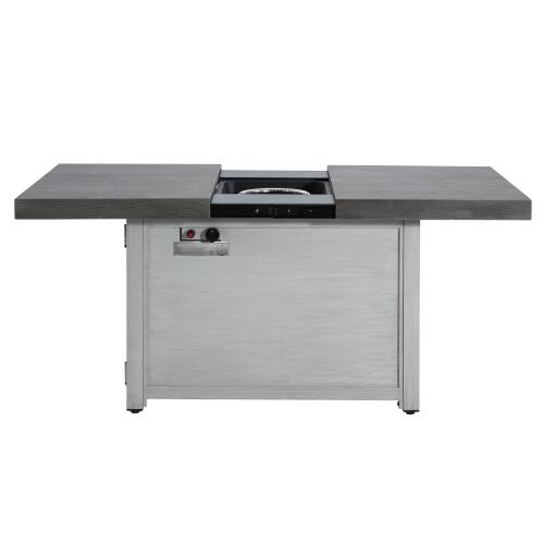 Angle. Siljoy - 50000 BTU Extendable Rectangle Aluminum Alloy Fire Pit Table Outdoor Patio Heater.