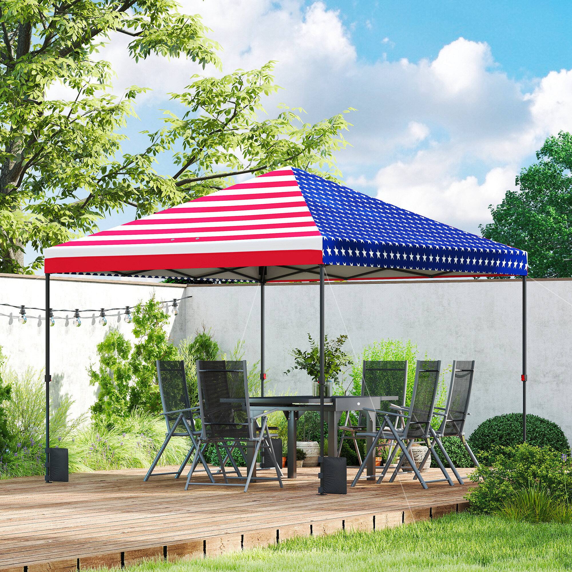 Alt View 1. Outsunny - x 10 ft Pop Up Canopy Tent with One Push Setup, Outdoor Portable Instant Canopy Shelter w/ Roller Bag.