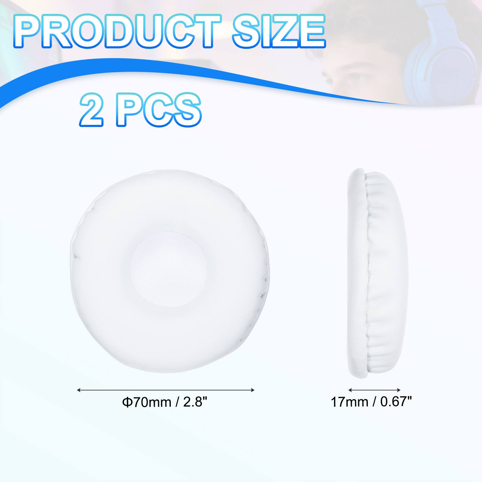 PRODUCT SIZE  
2 PCS  
Φ70mm / 2.8"  
17mm / 0.67"