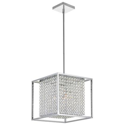 Front. CWI Lighting - Cube 3 Light Chandelier With Chrome Finish - Chrome.