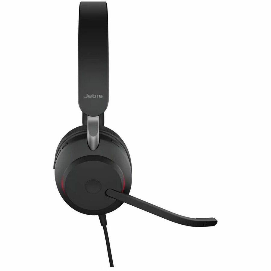 Alt View 2. Jabra - Jabra Evolve2 40 SE Headset - Stereo - USB Type A - Wired - On-ear, Over-the-head - Binaural - Red.
