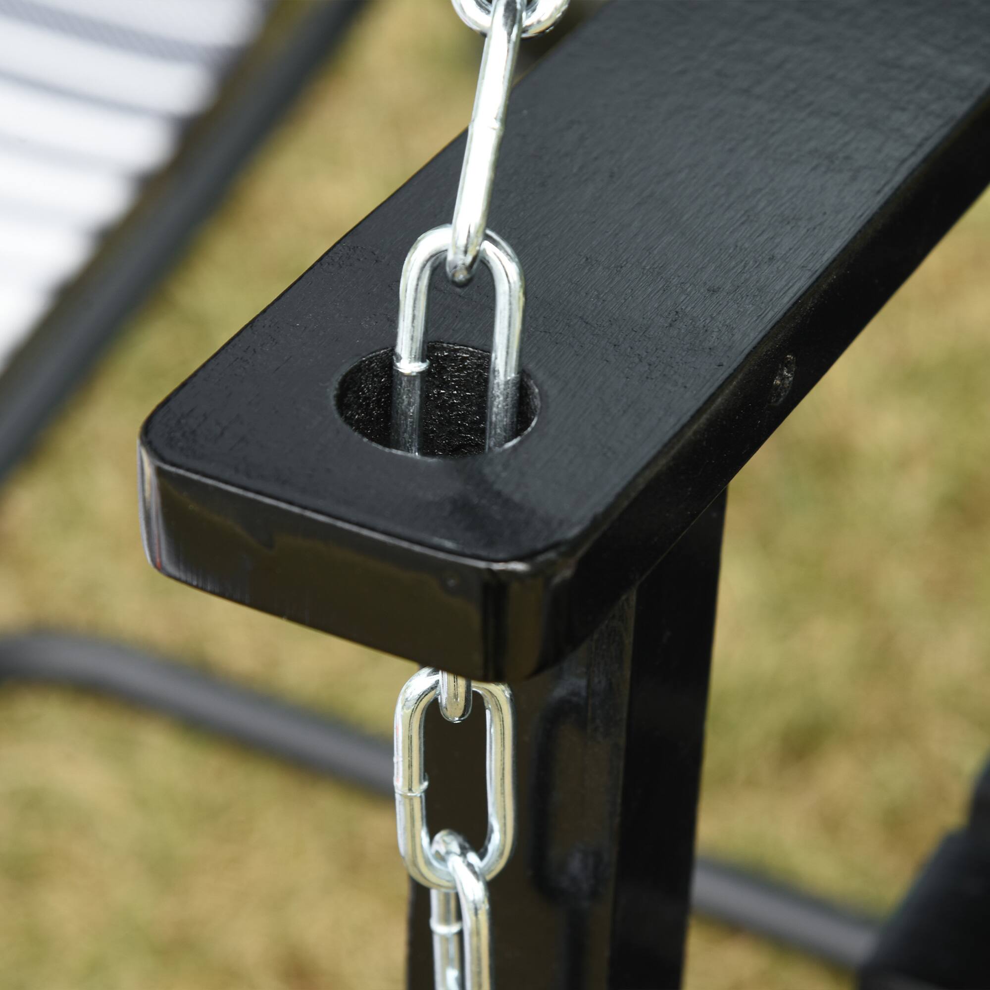 Alt View 4. Outsunny - Outsunny 2-Seater Hanging Porch Swing Outdoor Patio Swing Chair Seat with Slatted Build and Chains.