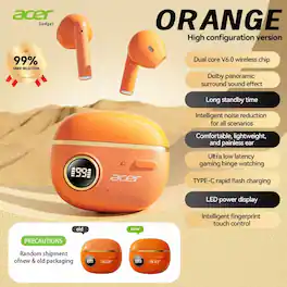 Acer - wireless earbuds: low latency, automatic connection, large-capacity battery, long battery life, Hi-Fi sound quality - RANGE