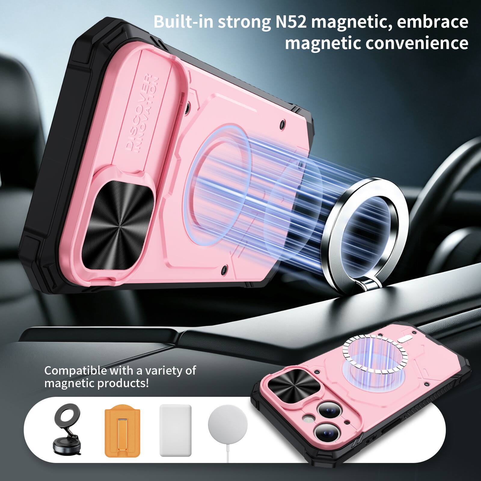 Built-in strong N52 magnetic, embrace magnetic convenience

Compatible with a variety of magnetic products!