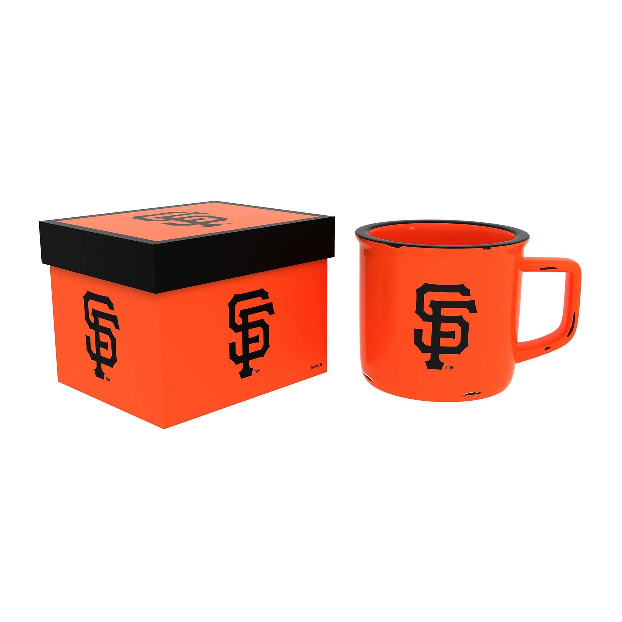 Front. Evergreen Enterprises - San Francisco Giants 14oz. Ceramic Camp Cup with Gift Box - Multicolor.