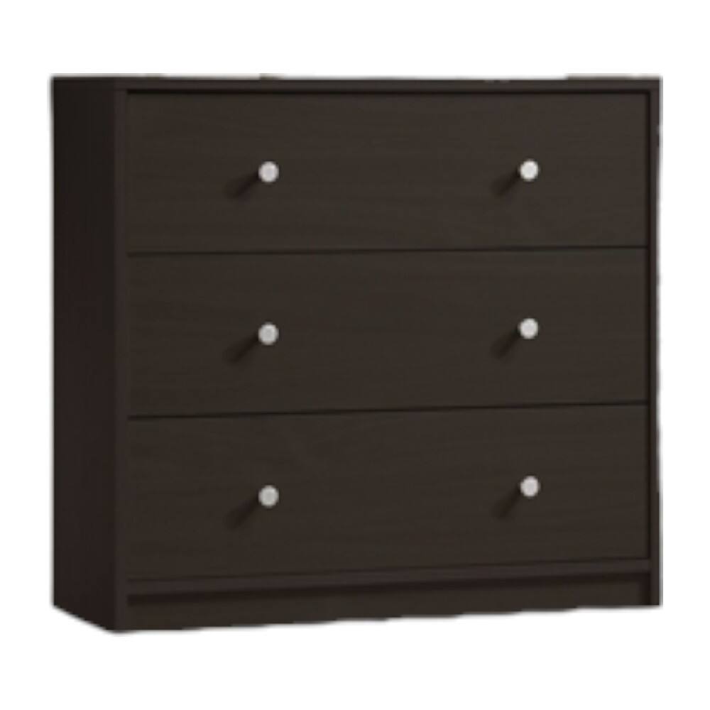 Hivvago - Modern 3-Drawer Chest Bedroom - Dark Brown