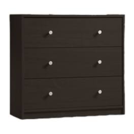 Hivvago - Modern 3-Drawer Chest Bedroom - Dark Brown