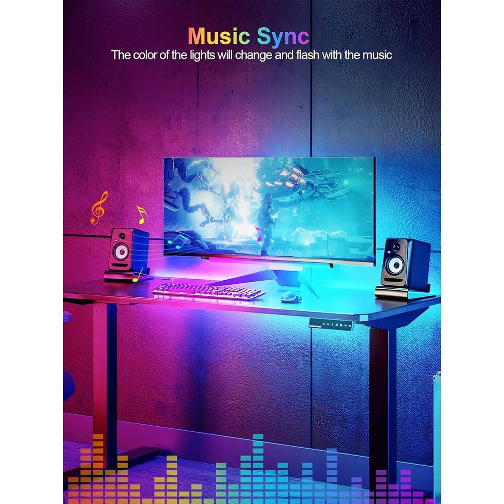 Music Sync  
The color of the lights will change and flash with the music