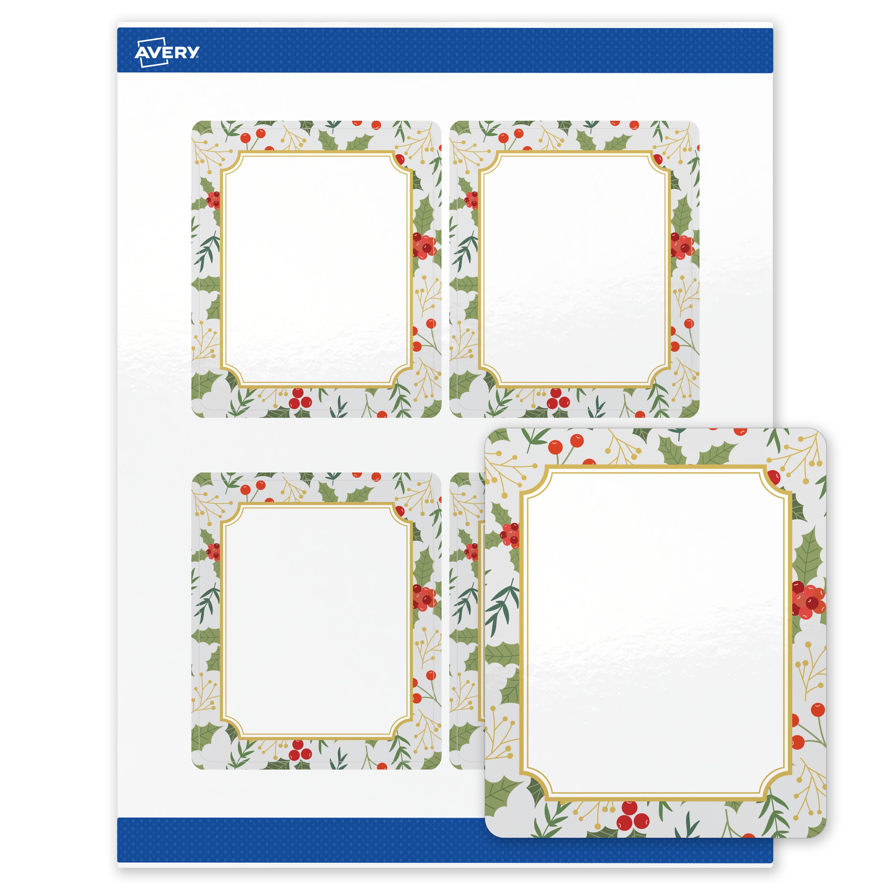 "Avery - Avery® Labels, 4"" x 3-1/3"", Glossy Blue/Metallic Gold Frame - White" price history on PriceWatchPro