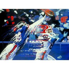 Deacon Jones Foundation - NY Giants "The Deflection" Fine Art Canvas Print 24" x 36" by Artist Edgar Brown - Multicolor