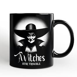 OrnamentallyYou - Witch Spooky Portrait Mug Horror Villain Theme Halloween Gift - Black