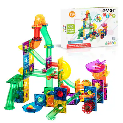 Ages/oge 3-99 ever p a L y 150 ever Pices Pieces - I - 2 T E Marble Run Set Magnetic marbre supdtangem de piste de Ensemble - MAN - C - - Marble Run 201 Magnetic