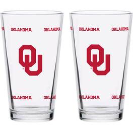 Indigo Falls - Oklahoma Sooners Two-Pack Knockout 16oz. Pint Glass Set - Multicolor