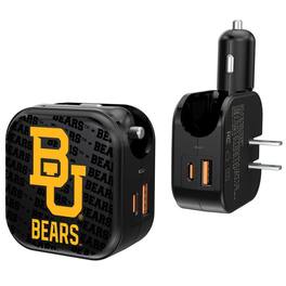 Keyscaper - Black Baylor Bears Two-In-One USB A/C Charger - Black