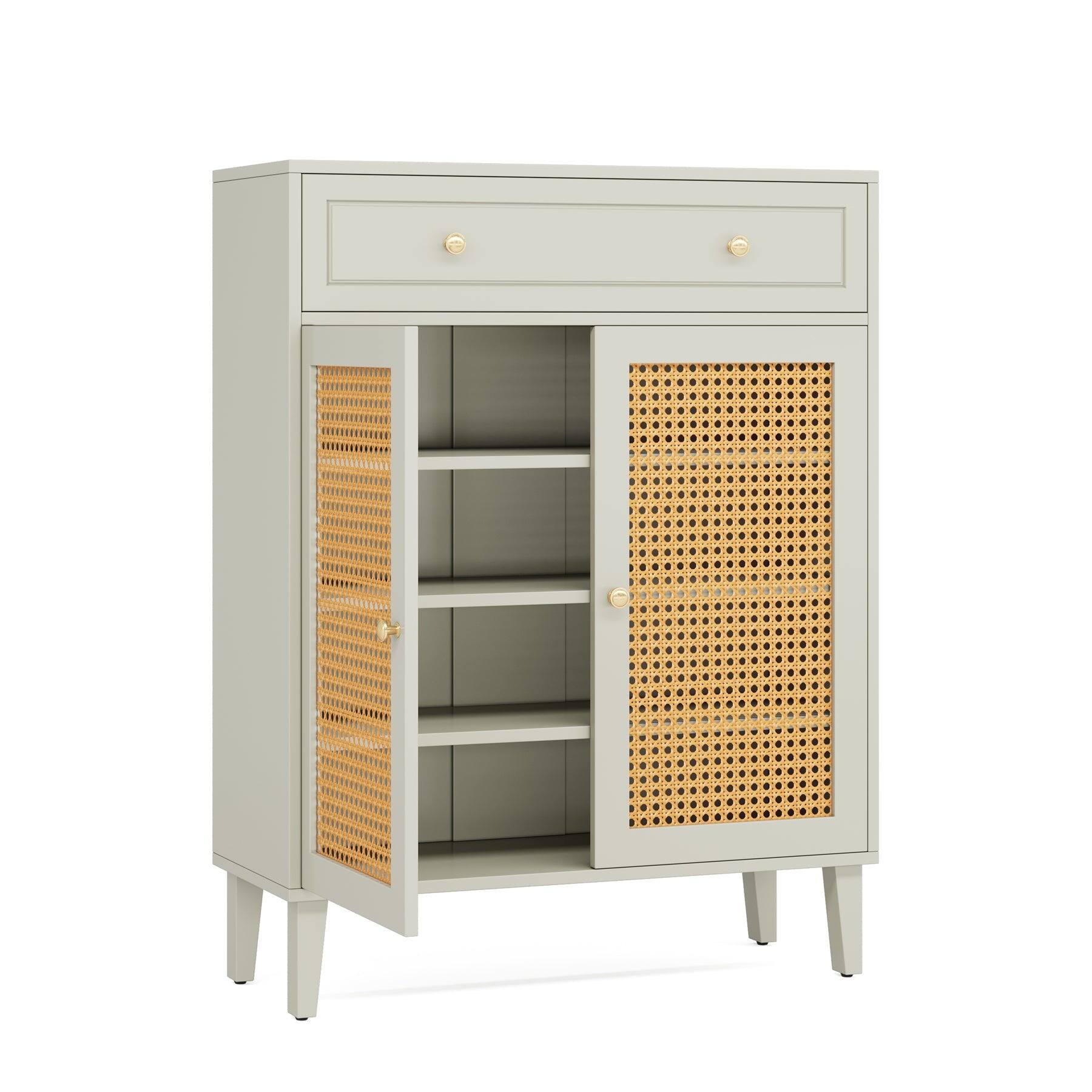 Alt View 3. Tribesigns - Office Storage Cabinet with Storage Drawers, for Everyday Organization in Workspaces and Office Reception Areas - Green.