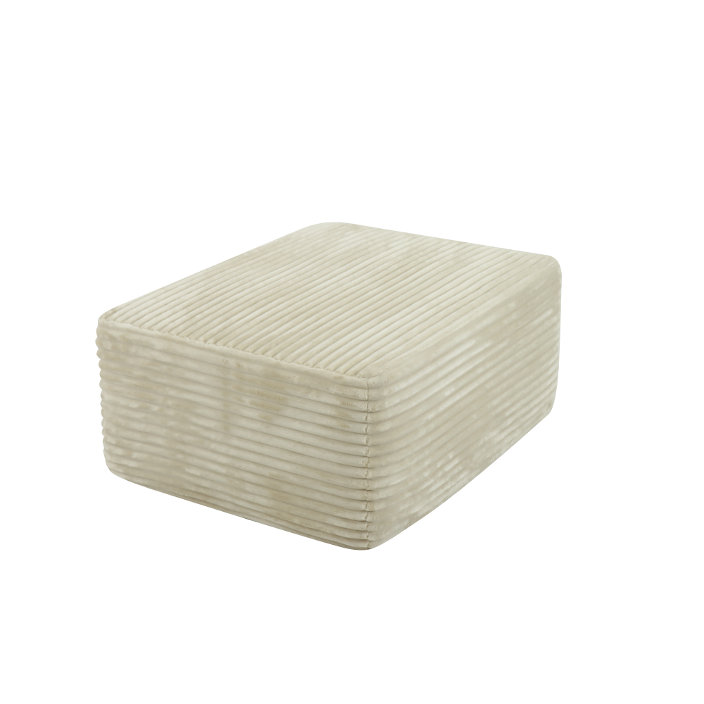 Alt View 2. PDTEND - Contemporary Beige Ottoman for Living Room and Bedroom - Beige.