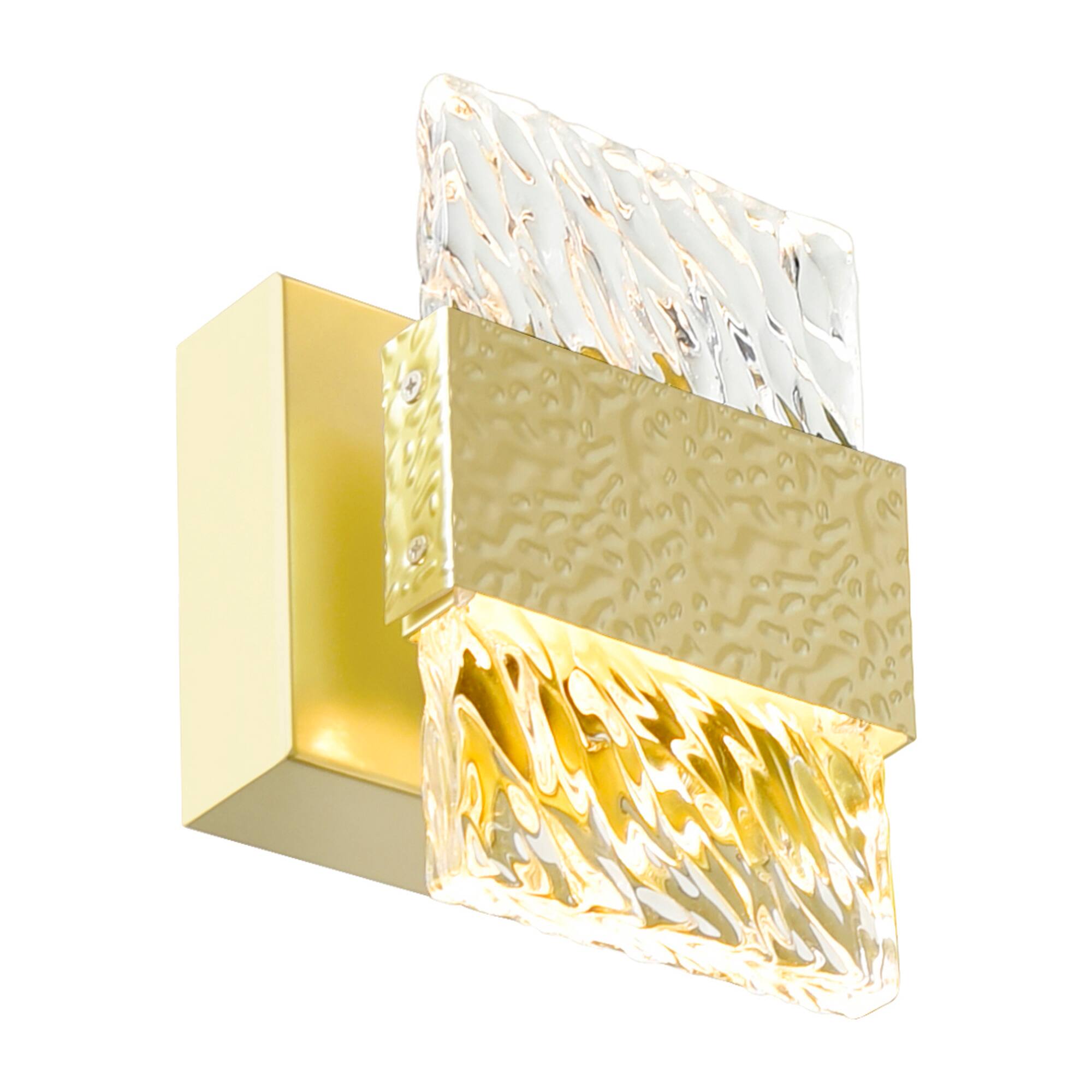 Left. CWI Lighting - Carolina LED Wall Sconce With Gold Leaf Finish - Gold Leaf.