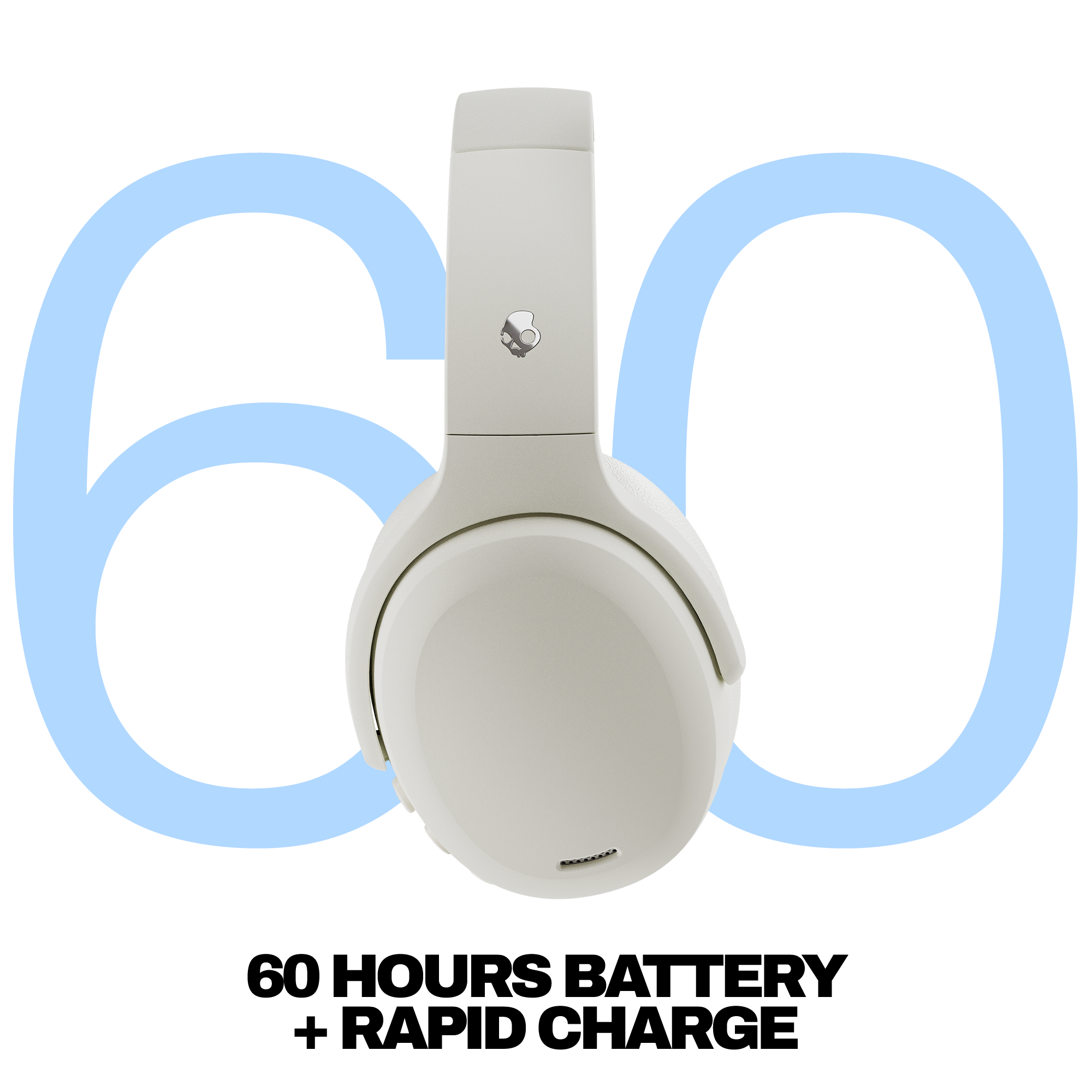 Left. Skullcandy - Crusher ANC 2 Over-the-Ear Noise Canceling Wireless Bluetooth Headphones - Bone.