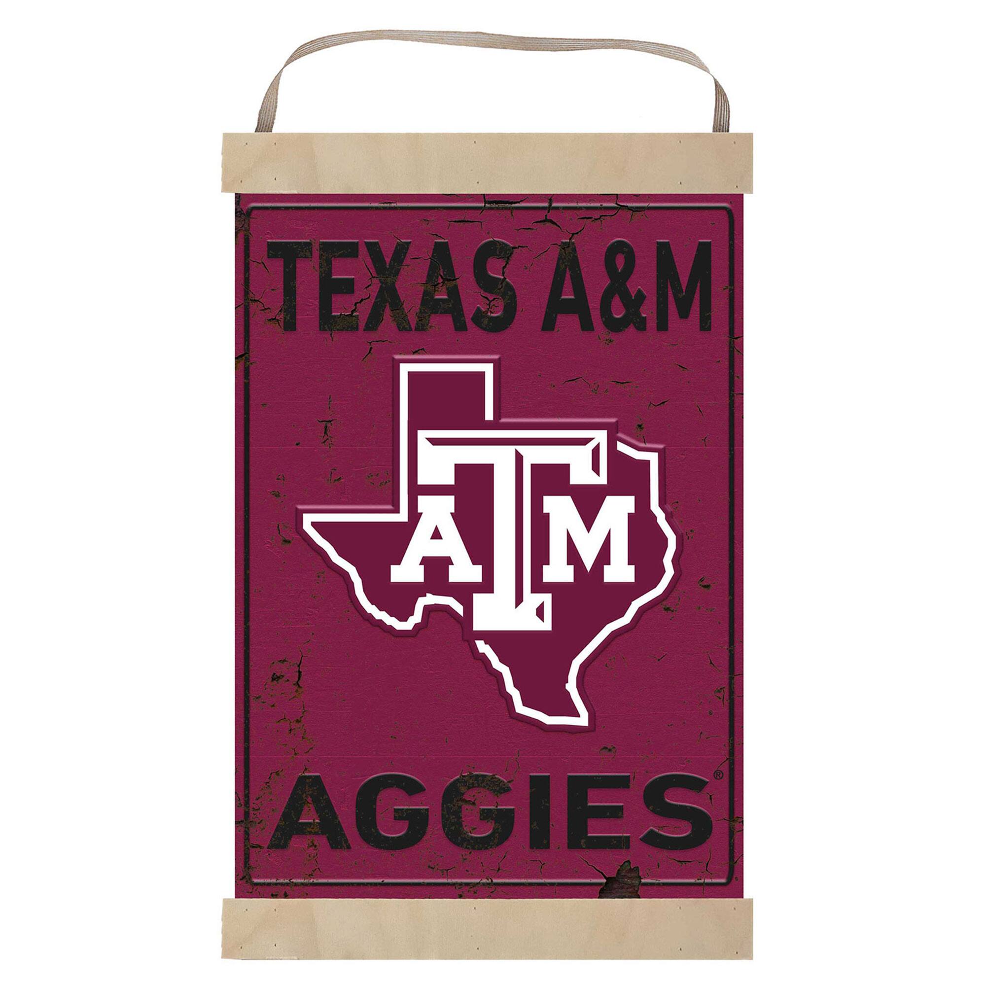 Texas A&M Aggies Faux Rust Banner Sign