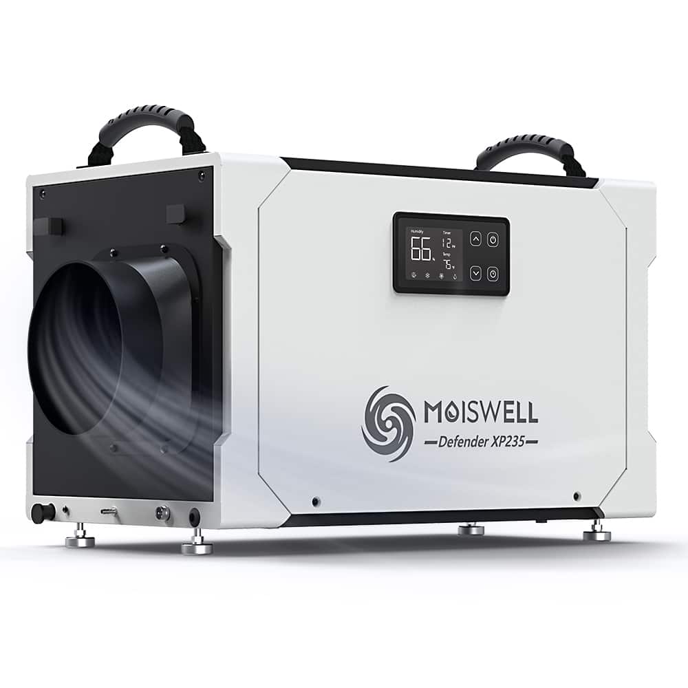 Moiswell - 235 Pints Commercial Dehumidifier with Pump for Crawl Space, Basement, Industry Water Damage - White & Black