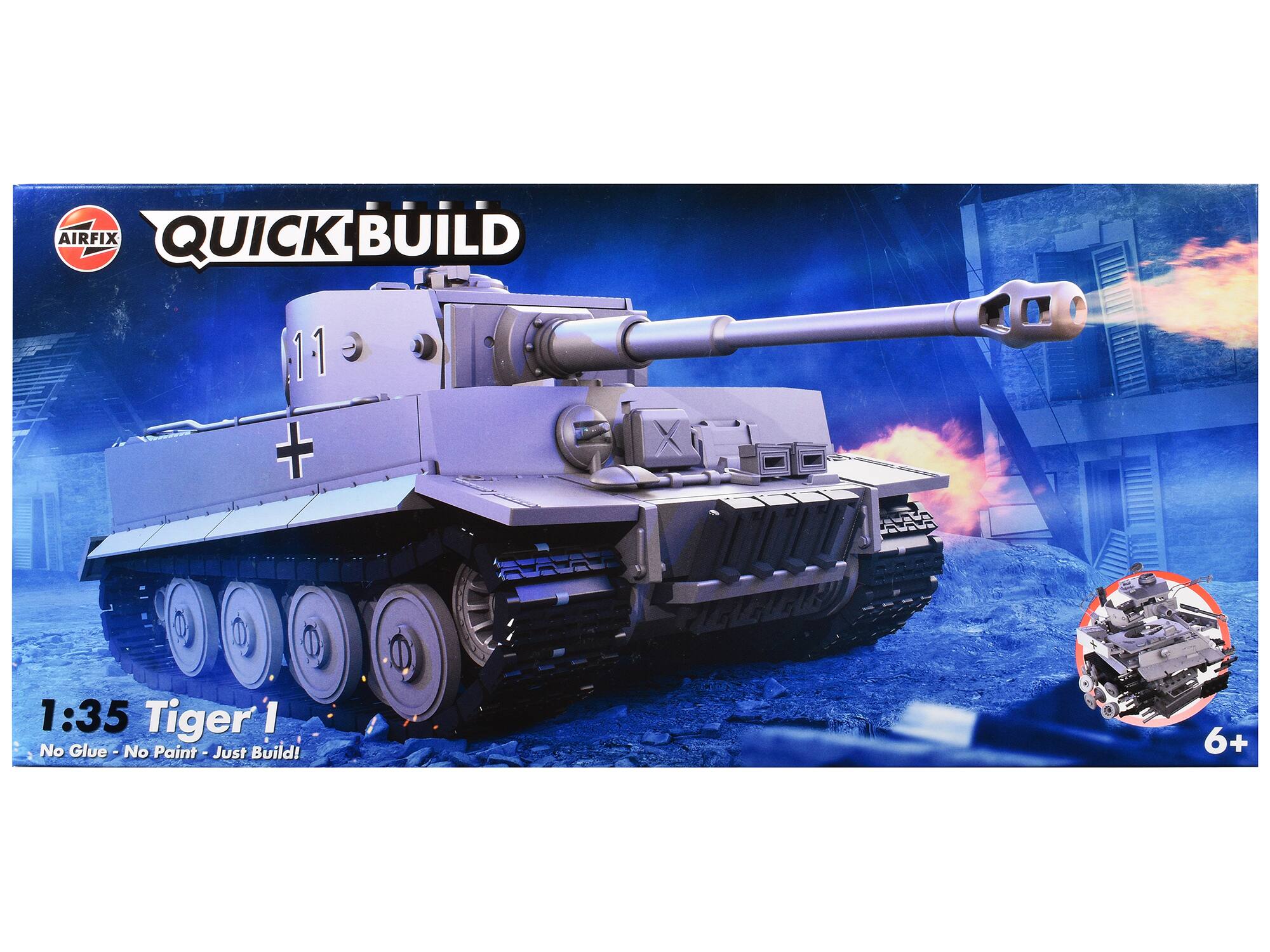 "Skill 1 Model Kit Tiger I Tank ""German Army"" Snap Together Painted Plastic Tank Kit 1/35 Scale by Airfix Quickbuild" price history on PriceWatchPro