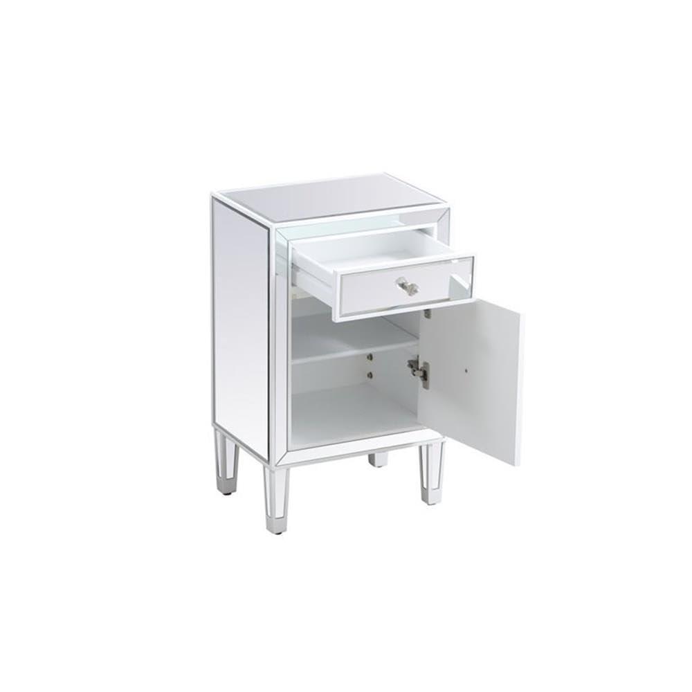 Alt View 1. Elegant Decor - 18 inch mirrored end table in white - White.