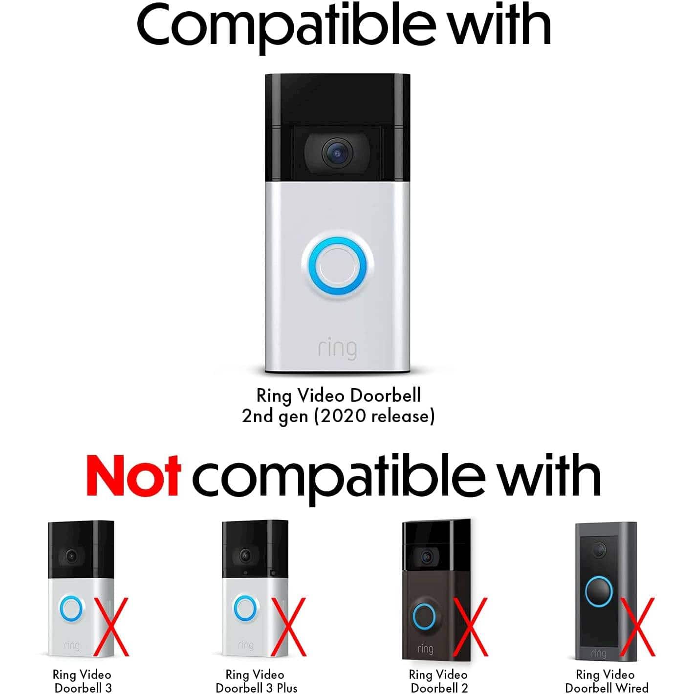 Alt View 15. Wasserstein - Mountable Solar Charger For Ring Video Doorbell 1 (2nd Generation 2020) - Black.