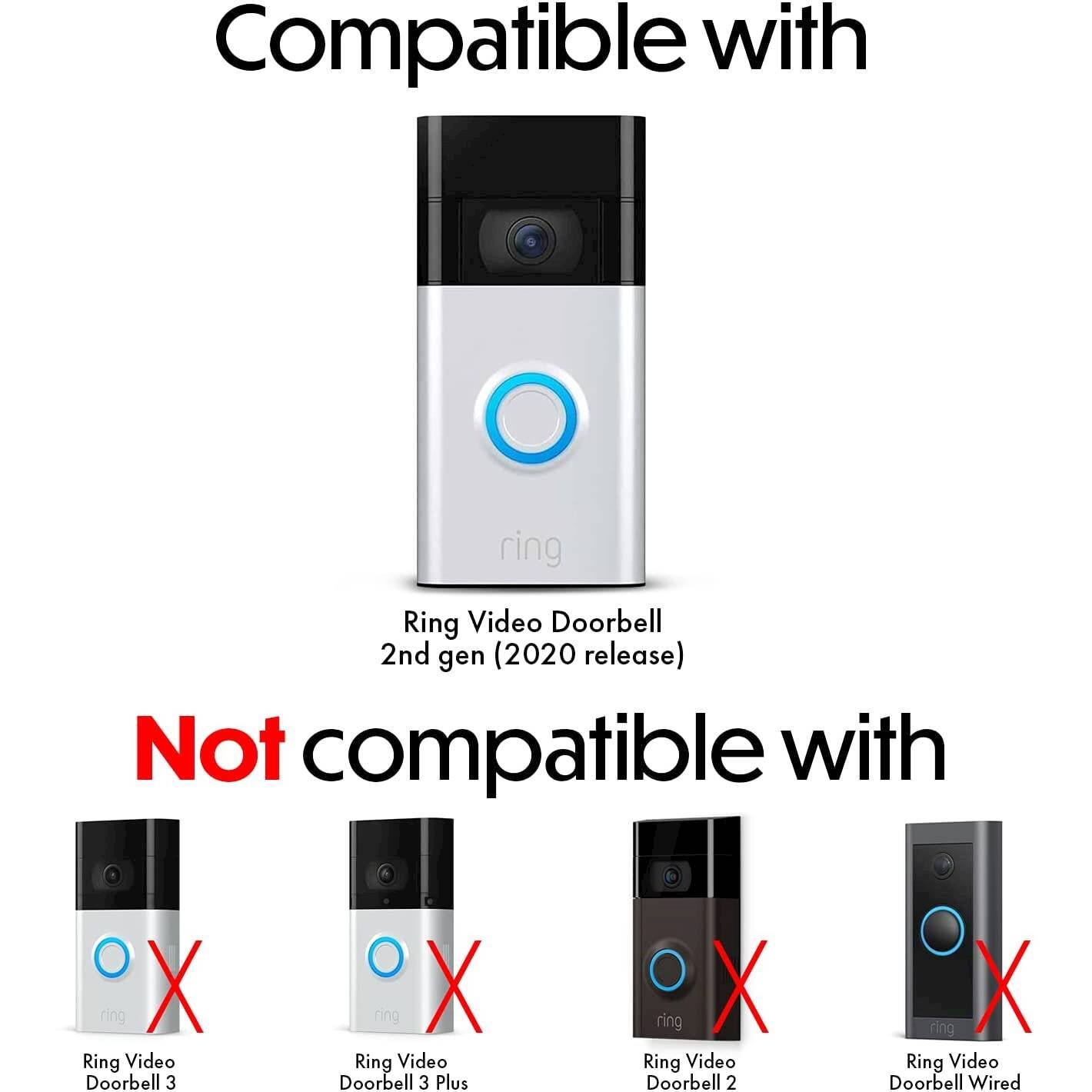 Alt View 15. Wasserstein - Mountable Solar Charger For Ring Video Doorbell 1 (2nd Generation 2020) - Black.