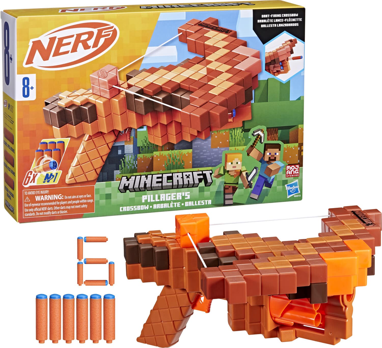 Hasbro - Collectibles - Nerf: Minecraft - Pillager's Crossbow Dart Blaster - Collectibles - Multicolor